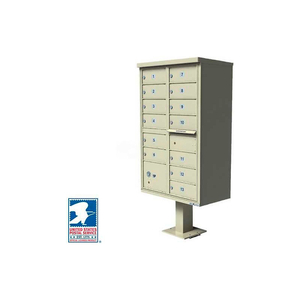 VITAL CLUSTER BOX UNIT, 13 MAILBOXES, 1 PARCEL LOCKER, SANDSTONE by Florence Manufacturing Company VITAL CLUSTER BOX UNIT, 13 MAILBOXES, 1 PARCEL LOCKER, SANDSTONE by Florence Manufacturing Company