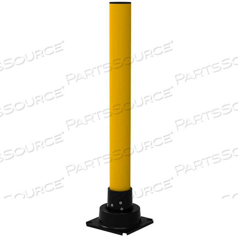 SLOWSTOP STEEL REBOUNDING BOLLARD KIT, 4"D, 42"H, YELLOW 