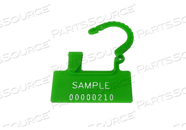 ONE PIECE PADLOCK: LASER ETCHED PROTECTED WITH AN 8 DIGIT HUMAN READABLE NUMBER (GREEN) 