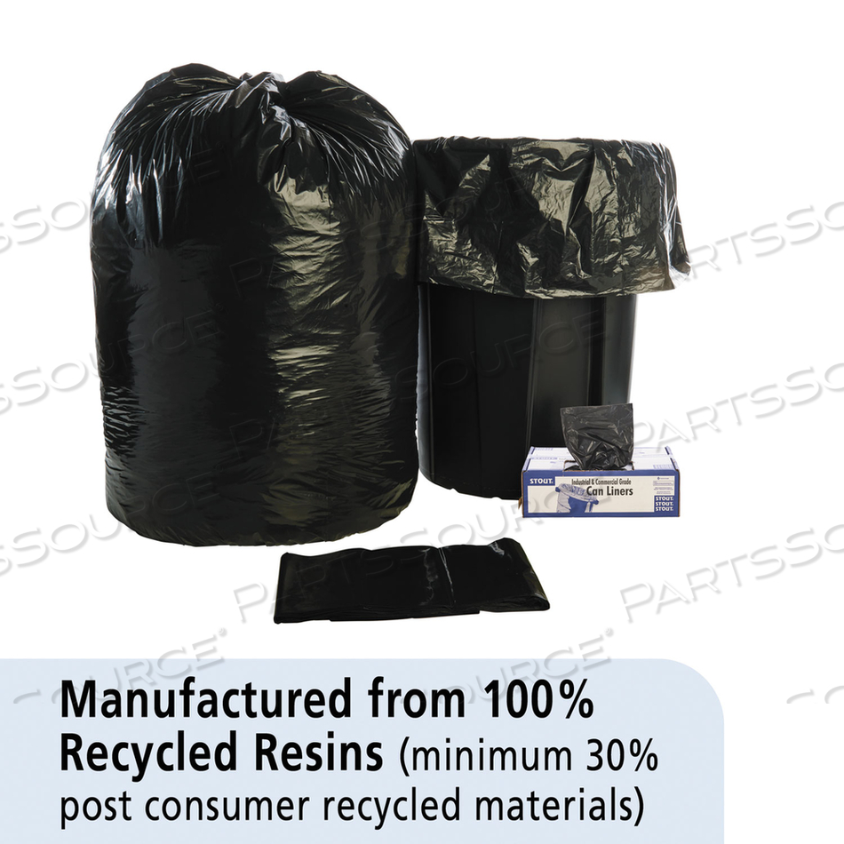 TOTAL RECYCLED CONTENT PLASTIC TRASH BAGS, 60 GAL, 1.5 MIL, 36" X 58", BROWN/BLACK by Envision TOTAL RECYCLED CONTENT PLASTIC TRASH BAGS, 60 GAL, 1.5 MIL, 36" X 58", BROWN/BLACK by Envision
