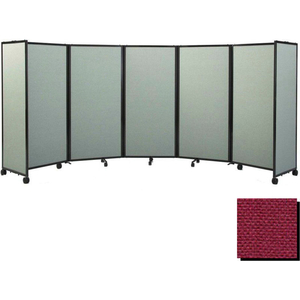 PORTABLE MOBILE ROOM DIVIDER, 6'10"X14' FABRIC, CRANBERRY by Versare Solutions, Inc.