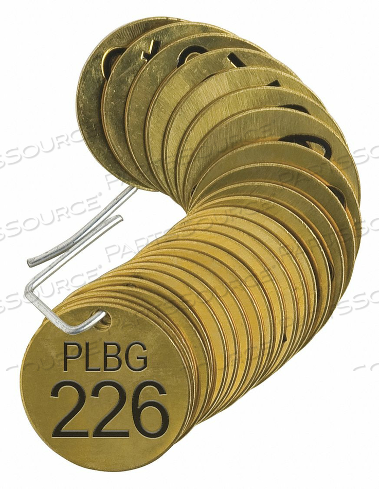 NUMBER TAG BRASS PLBG 226-250 PK25 by Brady Americas NUMBER TAG BRASS PLBG 226-250 PK25 by Brady Americas