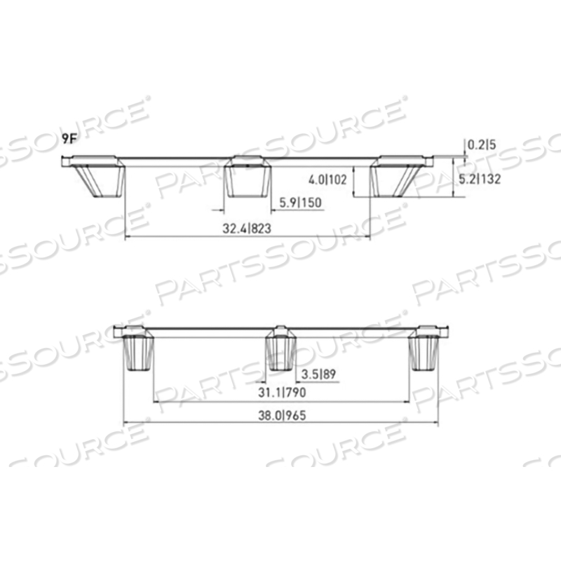 NESTABLE PLASTIC SHIPPING PALLET - 48 IN X 40 IN by Nelson