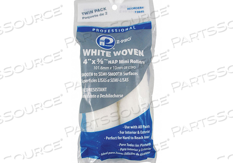 MINI PAINT ROLLER 4 IN. WOVEN FABRIC PK2 by Premier