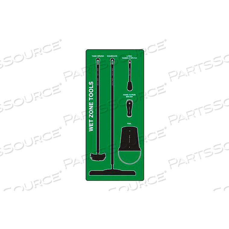 WET ZONE STORE-BOARD, MAX DUTY ALUMINUM, GREEN ON BLACK by Accuform Manufacturing, Inc.