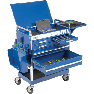 27" PROFESSIONAL 5 DRAWER BLUE TOOL CART W/ LOCKING TOP by Sunex Tools