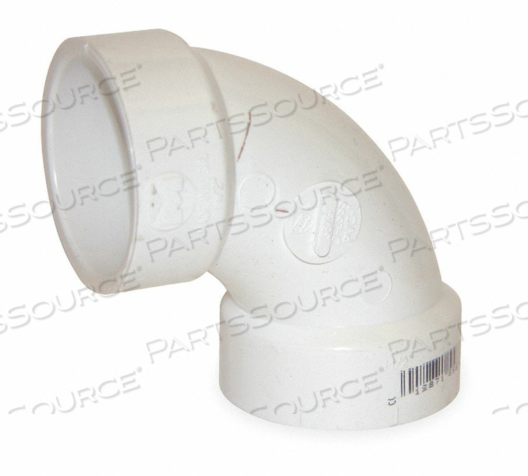 90° ELBOW, SCHEDULE 40, 4 IN X 4 IN FITTING PIPE SIZE, FEMALE SOCKET X FEMALE SOCKET, WHITE by Charlotte Pipe And Foundry Co. 90° ELBOW, SCHEDULE 40, 4 IN X 4 IN FITTING PIPE SIZE, FEMALE SOCKET X FEMALE SOCKET, WHITE by Charlotte Pipe And Foundry Co.