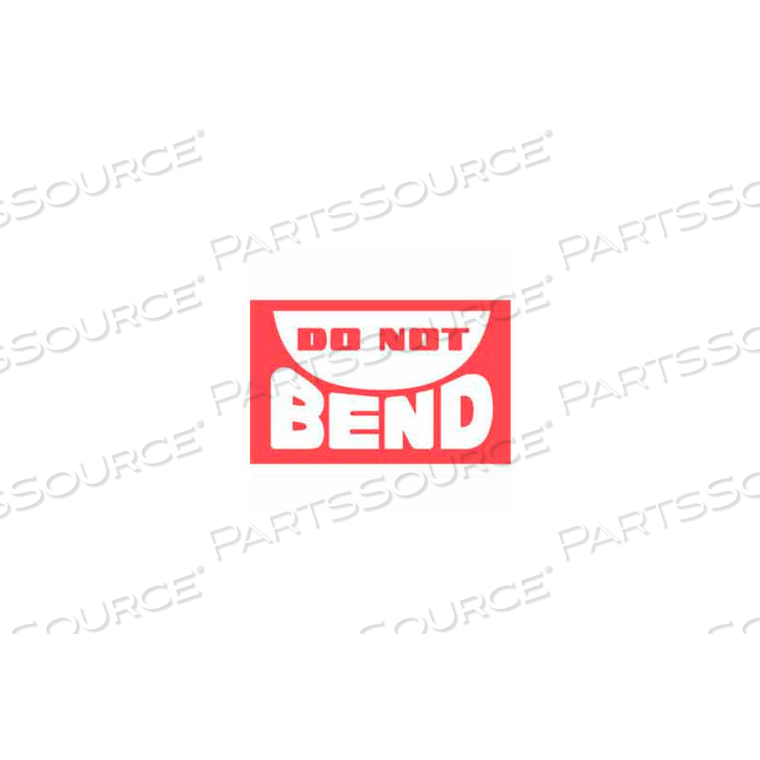 DO NOT BEND 2" X 3" - WHITE / RED by Decker Tape Products