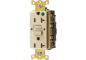 GFCI RECEPTACLE 20A 125VAC 5-20R IVORY by Hubbell Incorporated, Wiring Device-Kellums