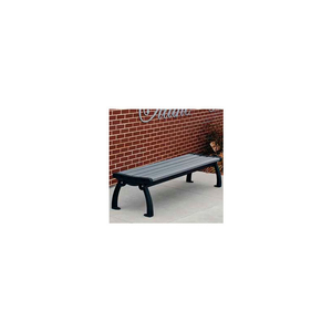 FROG FURNISHINGS RECYCLED PLASTIC 6 FT. HERITAGE BACKLESS BENCH, GRAY BENCH/BLACK FRAME by Jayhawk Plastics