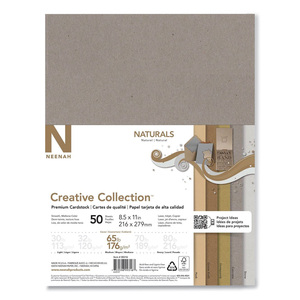 CREATIVE COLLECTION PREMIUM CARDSTOCK, 65 LB COVER WEIGHT, 8.5 X 11, ASSORTED NATURALS, 50/PACK by Neenah