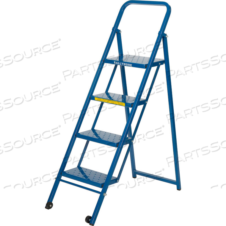 4 STEP THIN LINE FOLDING STEP LADDER, 300 LB. CAPACITY, BLUE by Ballymore 4 STEP THIN LINE FOLDING STEP LADDER, 300 LB. CAPACITY, BLUE by Ballymore