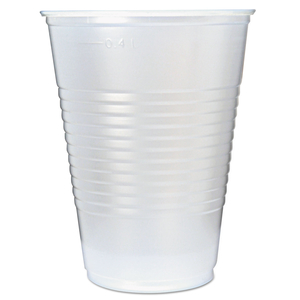 RK RIBBED COLD DRINK CUPS, 16 OZ, TRANSLUCENT, 50/SLEEVE, 20 SLEEVES/CARTON by Fabrikal