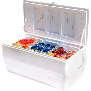 MARINE COOLER, 150 QT. WHITE, POLYPROPYLENE, 19"D X 45"W X 20-1/2"H by Rubbermaid Cart