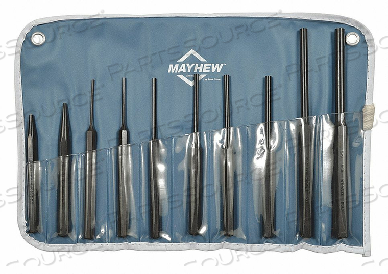 DRIVE PIN PUNCH SET 10 PIECES STEEL by Mayhew DRIVE PIN PUNCH SET 10 PIECES STEEL by Mayhew