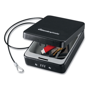 P005C PORTABLE COMBINATION-LOCK SECURITY SAFE, 0.05 CU FT, 5.9 X 8 X 2.6, BLACK by SentrySafe P005C PORTABLE COMBINATION-LOCK SECURITY SAFE, 0.05 CU FT, 5.9 X 8 X 2.6, BLACK by SentrySafe