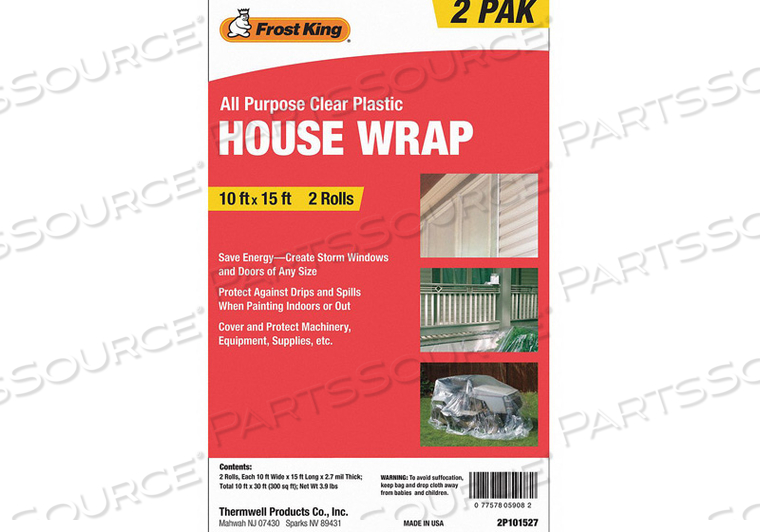 HOUSE WRAP CLEAR 15 FT. PK2 by Thermwell Products Co., Inc.