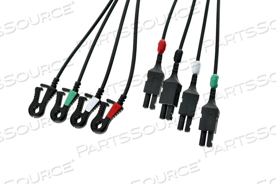 ECG LEAD WIRES CARBON RADIOTRANSLUCENT 4 LEAD SET, AHA COLOR CODE GRABBER, 36 IN by Ivy Biomedical