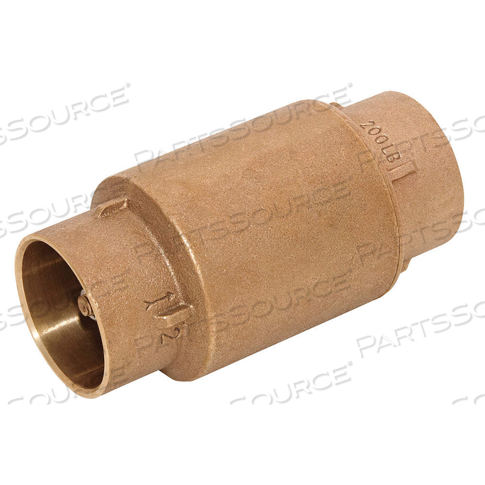 SPRING CHECK VALVE, INLINE VALVE BODY, 1 1/4 IN PIPE SIZE, SWEAT X SWEAT, BRONZE by Approved Vendor