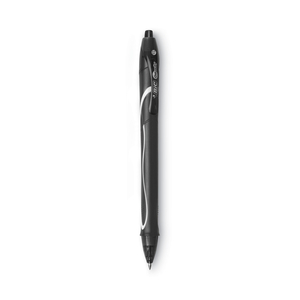 GEL-OCITY QUICK DRY GEL PEN, RETRACTABLE, MEDIUM 0.7 MM, BLACK INK, BLACK BARREL, DOZEN by BIC