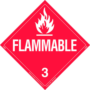 FLAMMABLE LIQUID PLACARD, WORDED, REMOVABLE VINYL, 25/PACK by Labelmaster