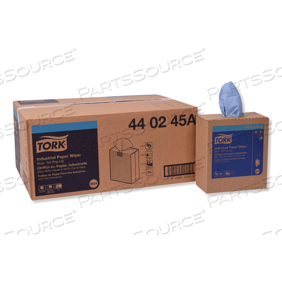 INDUSTRIAL PAPER WIPER, 4-PLY, 8.54 X 16.5, BLUE, 90 TOWELS/BOX by Tork INDUSTRIAL PAPER WIPER, 4-PLY, 8.54 X 16.5, BLUE, 90 TOWELS/BOX by Tork