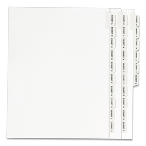 PREPRINTED LEGAL EXHIBIT SIDE TAB INDEX DIVIDERS, AVERY STYLE, 26-TAB, EXHIBIT A TO EXHIBIT Z, 11 X 8.5, WHITE, 1 SET, (1370) by Avery