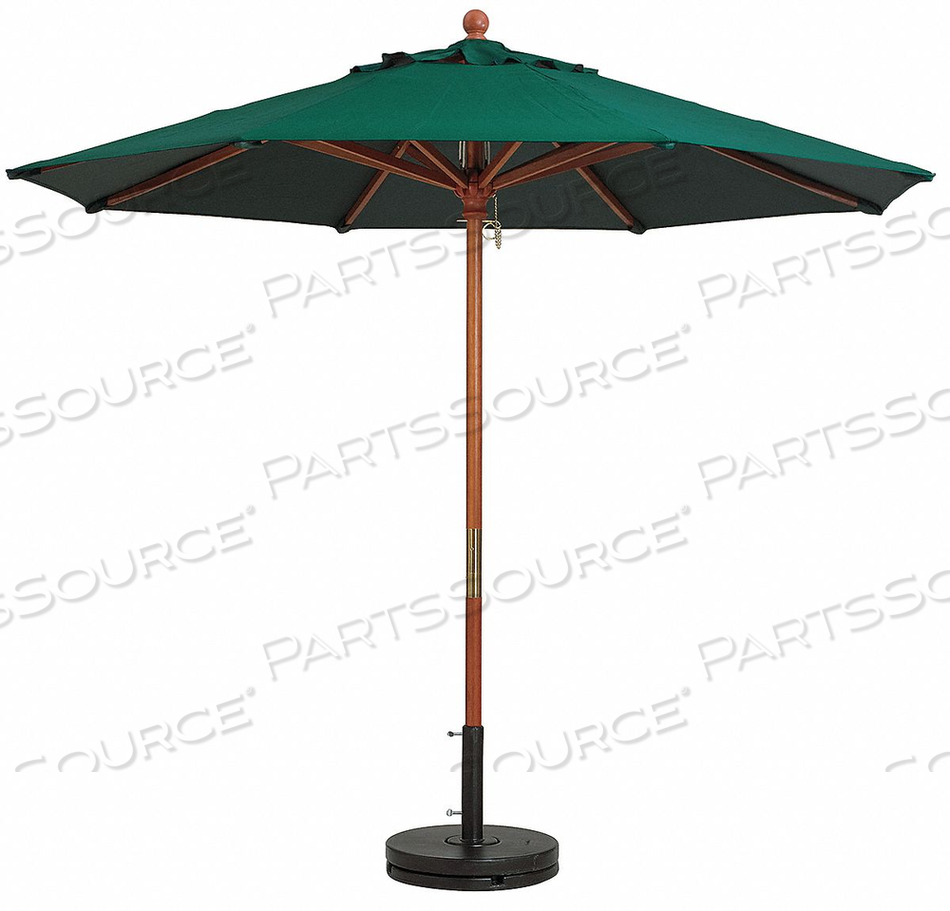 7' WOODEN MARKET OUTDOOR UMBRELLA, GREEN by Grosfillex 7' WOODEN MARKET OUTDOOR UMBRELLA, GREEN by Grosfillex