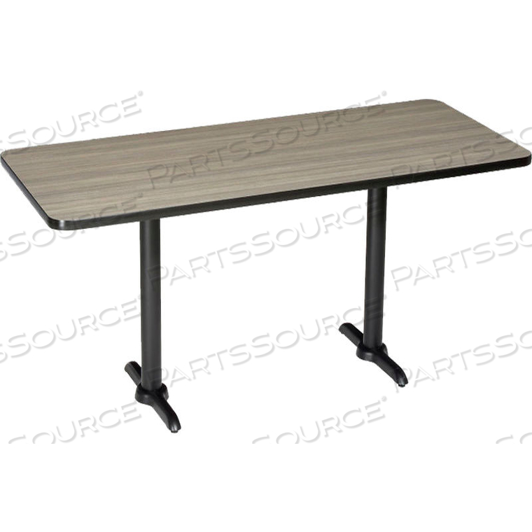 INTERION RESTAURANT & LUNCHROOM BAR HEIGHT TABLE, 72"LX30"WX42"H, CHARCOAL by National Public Seating