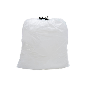 DRAW-TUFF INDUSTRIAL DRAWSTRING TRASH BAGS, 13 GAL, WHITE, 0.7 MIL, 300/CASE by Pitt Plastics, Inc