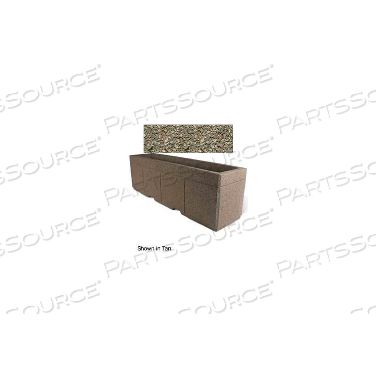 CONCRETE OUTDOOR PLANTER W/FORKLIFT KNOCKOUTS, 96"LX24"W X 30"H RECTANGLE GRAY LIMESTONE by Bohlmann CONCRETE OUTDOOR PLANTER W/FORKLIFT KNOCKOUTS, 96"LX24"W X 30"H RECTANGLE GRAY LIMESTONE by Bohlmann