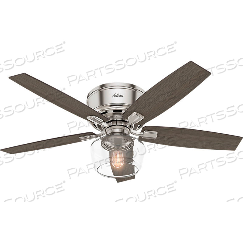 52" BENNETT CEILING FAN WITH LIGHT AND HANDHELD REMOTE - BRUSHED NICKEL by Hunter Fan Co. / Casablanca Fand Co.
