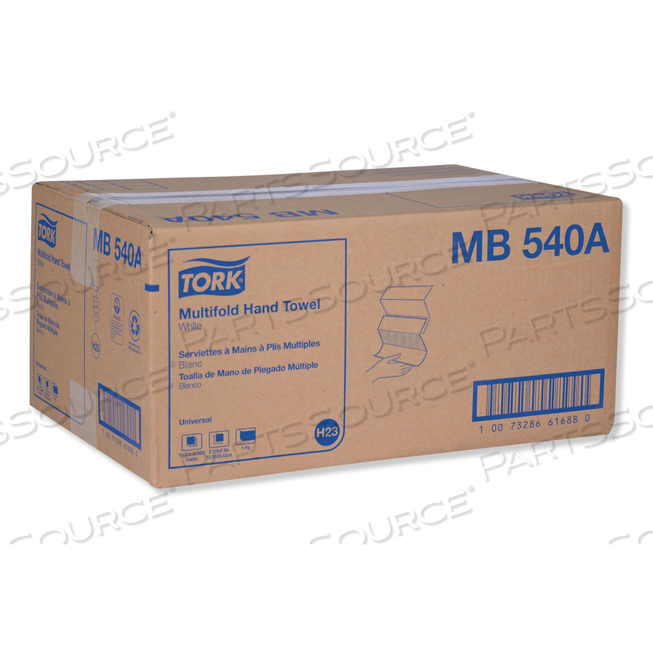 UNIVERSAL MULTIFOLD HAND TOWEL, 9.13 X 9.5, WHITE by Tork