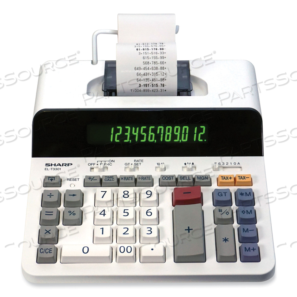 EL-T3301 THERMAL PRINTING CALCULATOR, BLACK PRINT, 8 LINES/SEC by Sharp Electronics Corporation
