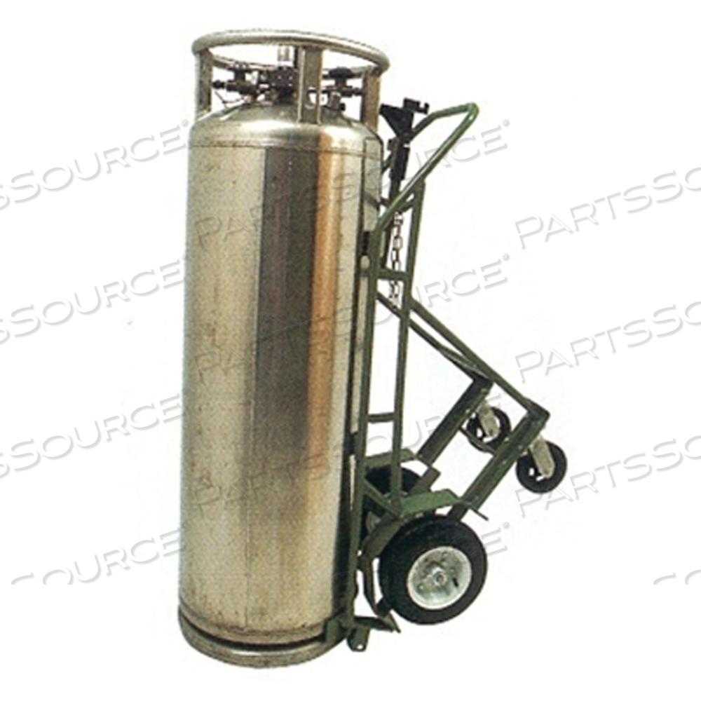 TILT-BACK CYLINDER HAND TRUCK, HOLDS 1 CYLINDER, 20 IN DIA, 12 IN PNEUMATIC WHEELS by Saftcart