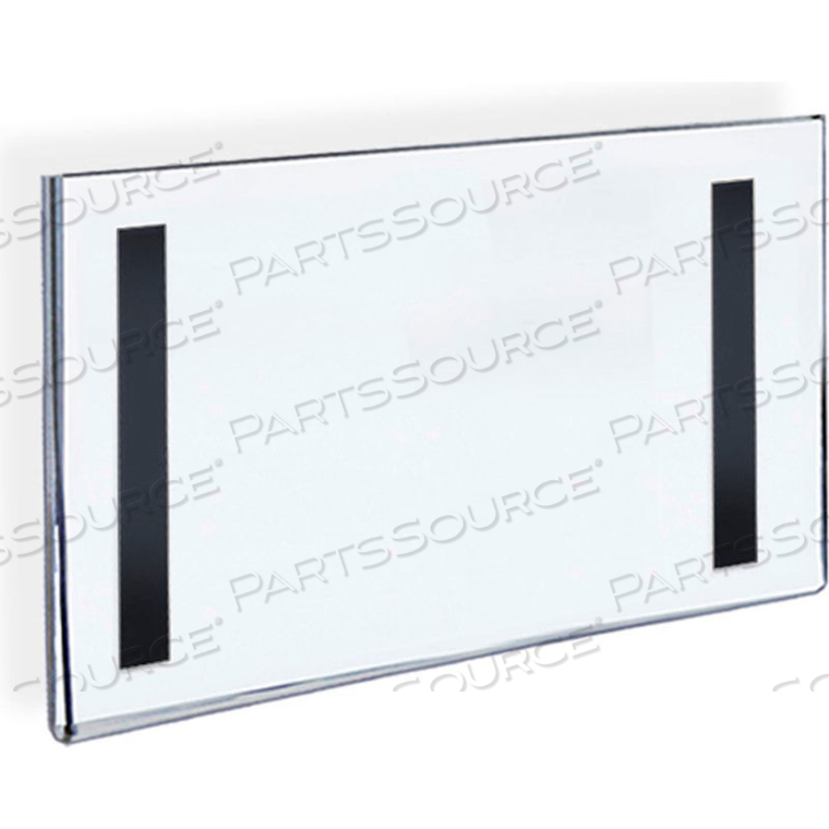 HORIZONTAL SIGN HOLDER W/ MAGNETIC STRIPS, 11"W X 3/16"D X 8-1/2"H by Azar International