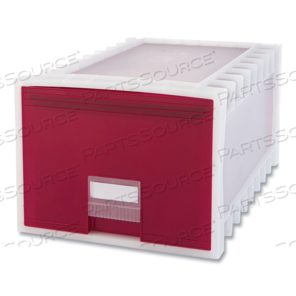 ARCHIVE STORAGE DRAWERS, LETTER FILES, 15.13 X 24.25 X 11.38, RED/WHITE 