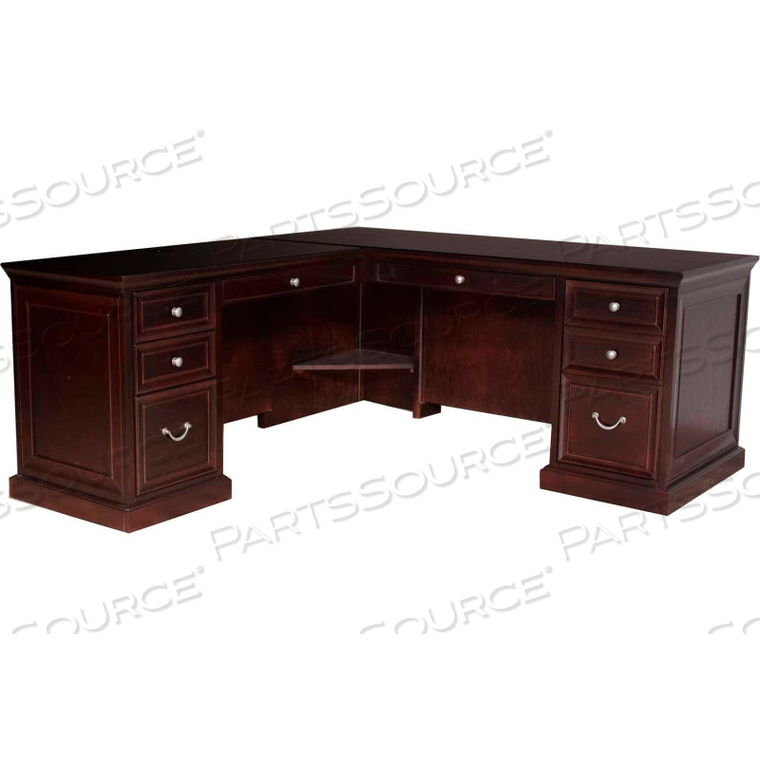 LEFT HAND L-SHAPED DESK - ESPRESSO 