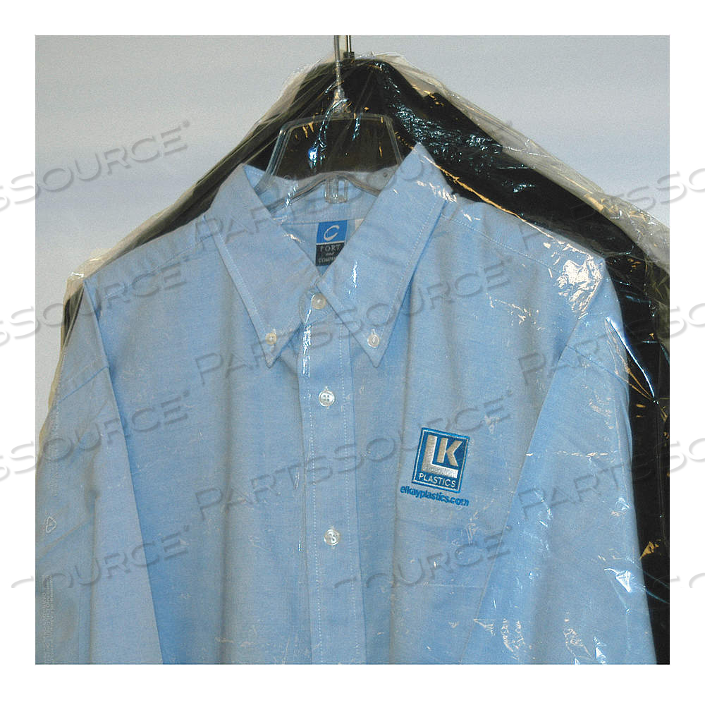 GARMENT BAGS, 20 IN WD, 0 IN DP, 30 IN HT, 0.75 MIL THICK, FOR PANTS GARMENT TYPE by Approved Vendor