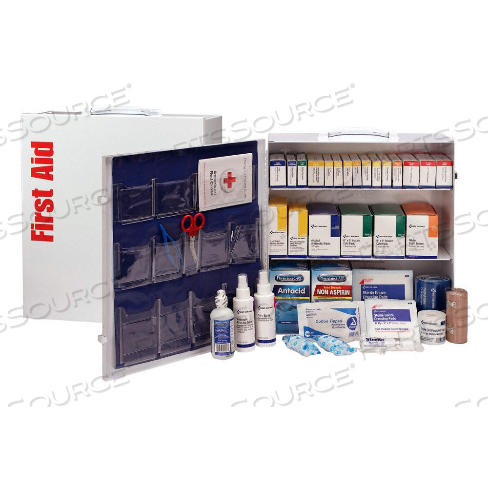 FIRST AID KIT AND HOUSING, 676 COMPONENTS, ANSI/ISEA Z308.1-2015, TYPE I/II, CLASS B by Approved Vendor