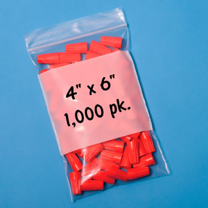 RESEALABLE POLY BAGS WITH WRITE-ON LABEL 4" X 6" 2 MIL 1,000 PACK by Rd Plastics Company Inc