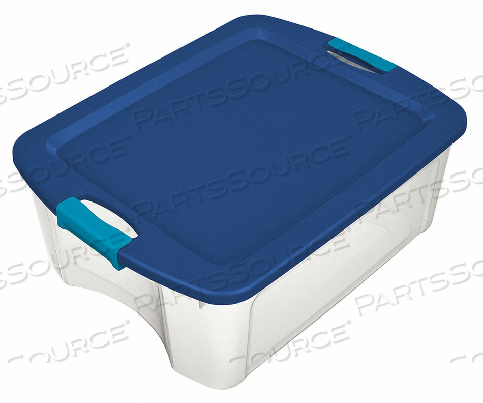 STORAGE TOTE CLEAR/BLUE 18 GAL. by Sterilite