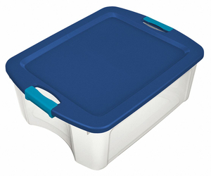 STORAGE TOTE CLEAR/BLUE 18 GAL. by Sterilite