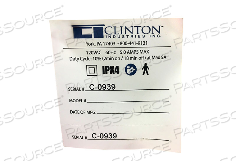 TABLE FOOT PEDAL, FOR 85200 POWER IMAGING TABLE by Clinton Electronics Corp