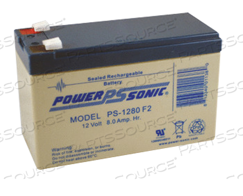 BATTERY, SEALED LEAD ACID, 12V, 8 AH, FASTON (F2) 