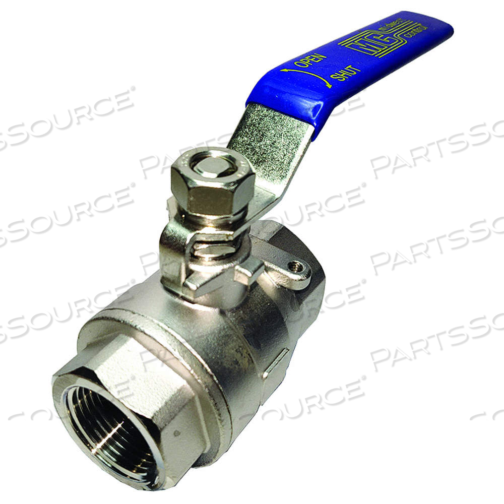 MANUAL TWO-WAY BALL VALVE, 3/4 IN, 316 STAINLESS STEEL, STRAIGHT VALVE BODY, LEVER by Approved Vendor