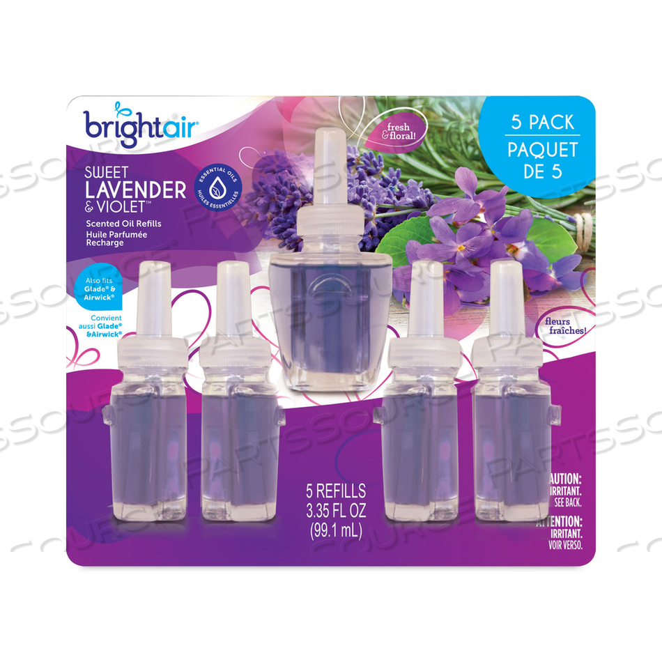 ELECTRIC SCENTED OIL AIR FRESHENER REFILL, SWEET LAVENDER AND VIOLET, 0.67 OZ BOTTLE by Bright Air ELECTRIC SCENTED OIL AIR FRESHENER REFILL, SWEET LAVENDER AND VIOLET, 0.67 OZ BOTTLE by Bright Air