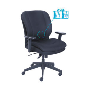 COSSET ERGONOMIC TASK CHAIR, SUPPORTS UP TO 275 LB, 19.5" TO 22.5" SEAT HEIGHT, BLACK by SertaPedic COSSET ERGONOMIC TASK CHAIR, SUPPORTS UP TO 275 LB, 19.5" TO 22.5" SEAT HEIGHT, BLACK by SertaPedic
