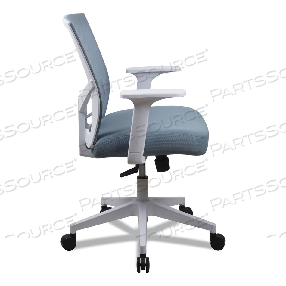 MESH BACK FABRIC TASK CHAIR, SUPPORTS UP TO 275 LB, 17.32" TO 21.1" SEAT HEIGHT, SEAFOAM BLUE SEAT/BACK by Workspace by Alera MESH BACK FABRIC TASK CHAIR, SUPPORTS UP TO 275 LB, 17.32" TO 21.1" SEAT HEIGHT, SEAFOAM BLUE SEAT/BACK by Workspace by Alera
