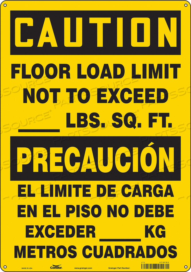 SAFETY SIGN 14 WX20 H 0.032 THICKNESS 